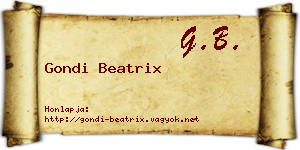 Gondi Beatrix névjegykártya
